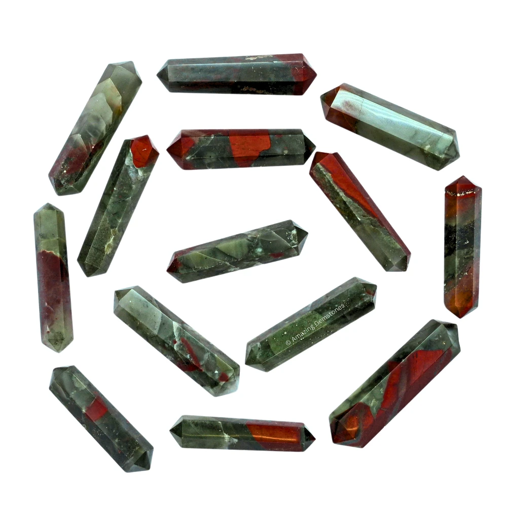 African Bloodstone Pencil Points (Double Terminated)