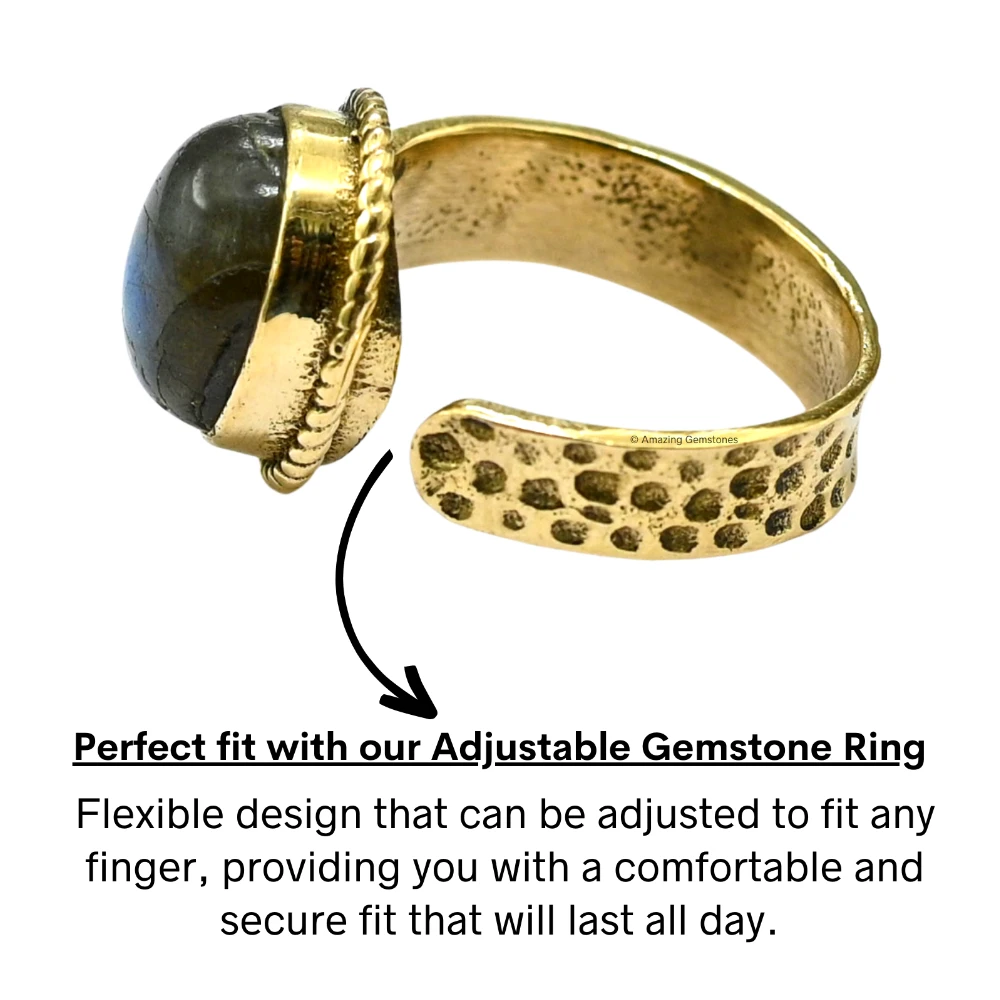 Labradorite Crystal Ring (Gold)
