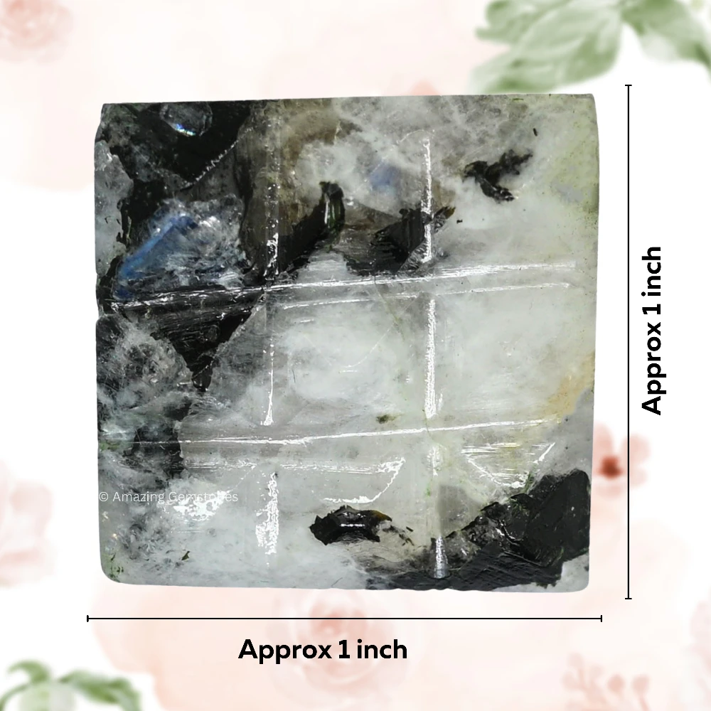 Rainbow Moonstone 9 Pyramid Plate
