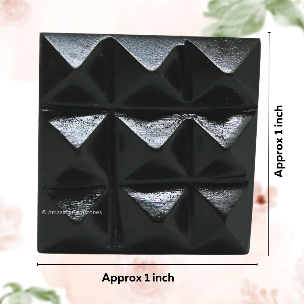 Black Agate 9 Pyramid Plate