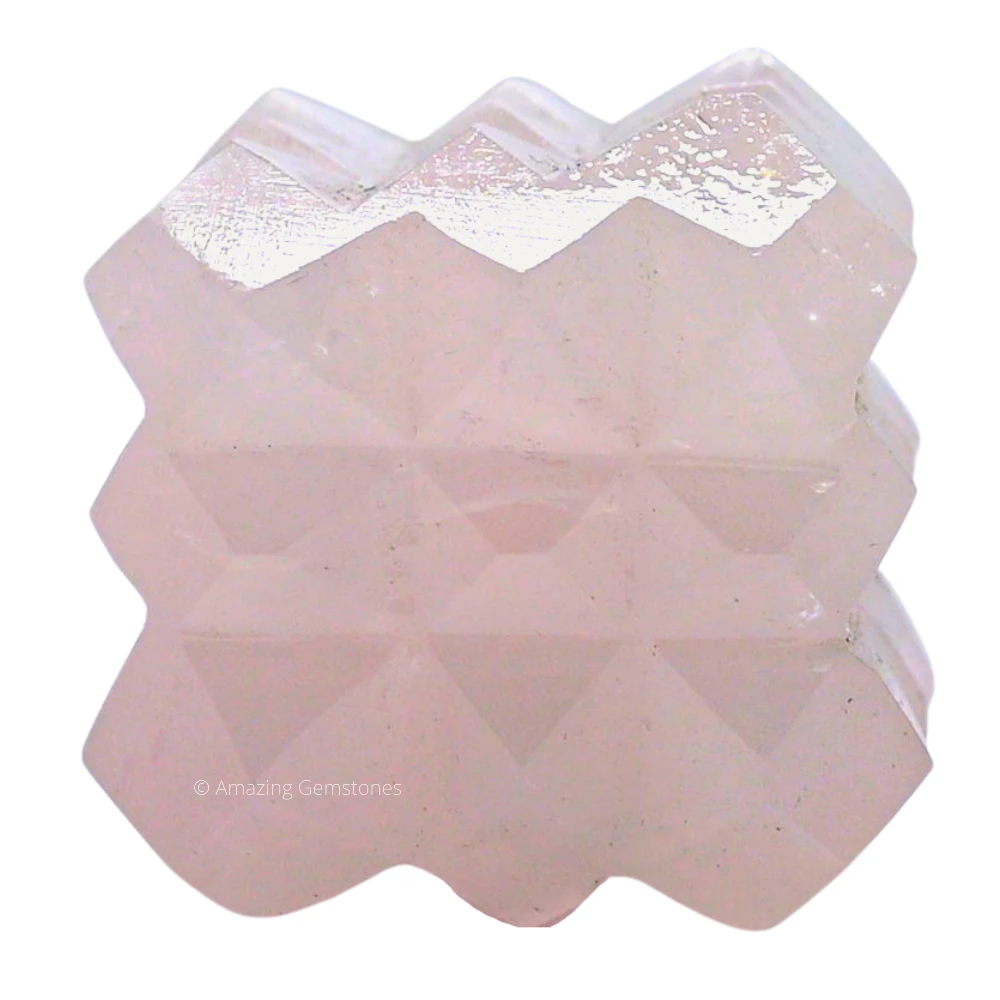 Rose Quartz Cube Pyramid