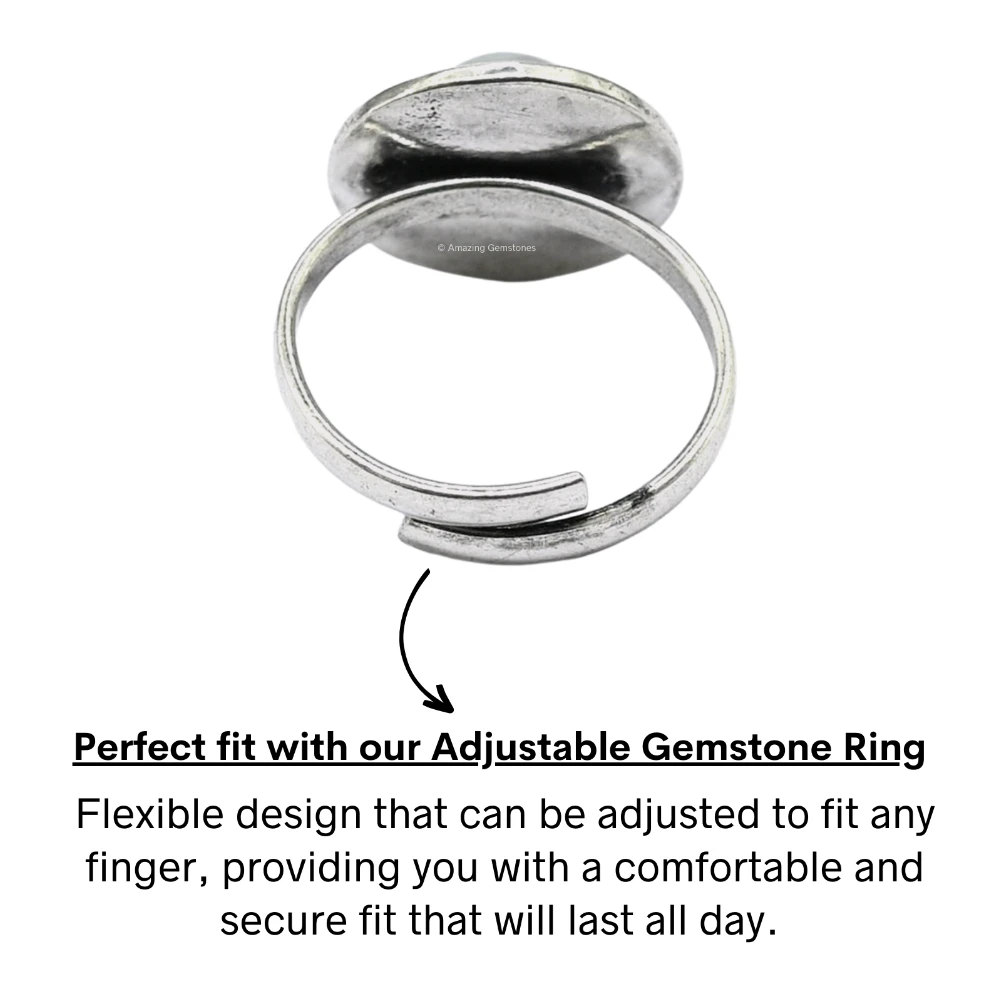 Rainbow Moonstone Crystal Bead Ring (Silver)