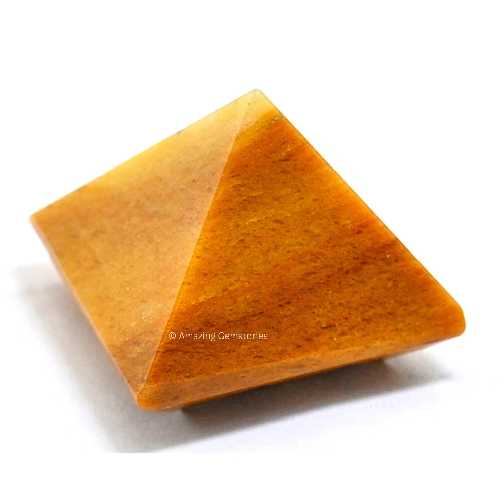Yellow Jasper Lemurian Pyramid - Under 9 Pyramid Plate