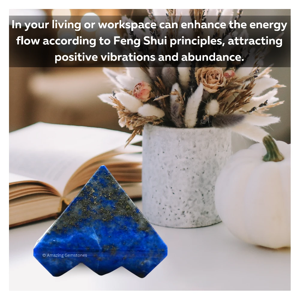 Lapis Lazuli Lemurian Pyramid - Under 9 Pyramid Plate