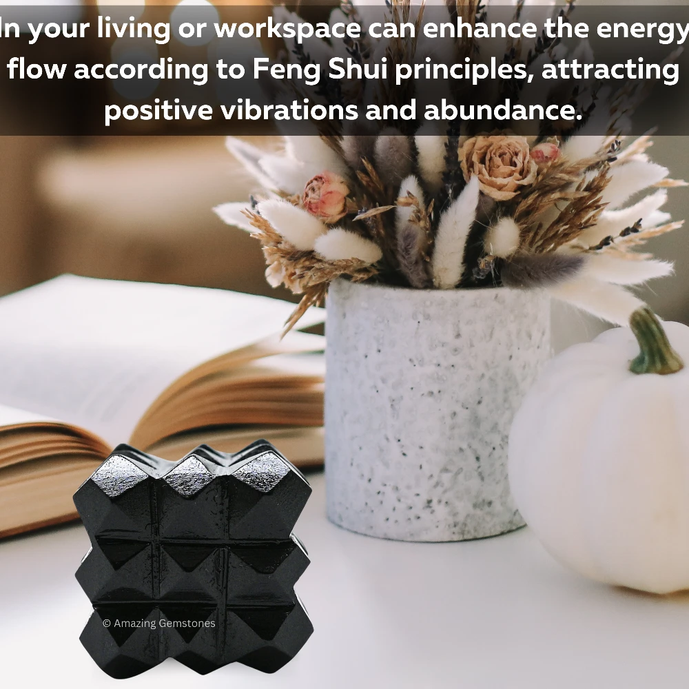 Black Agate Cube Pyramid