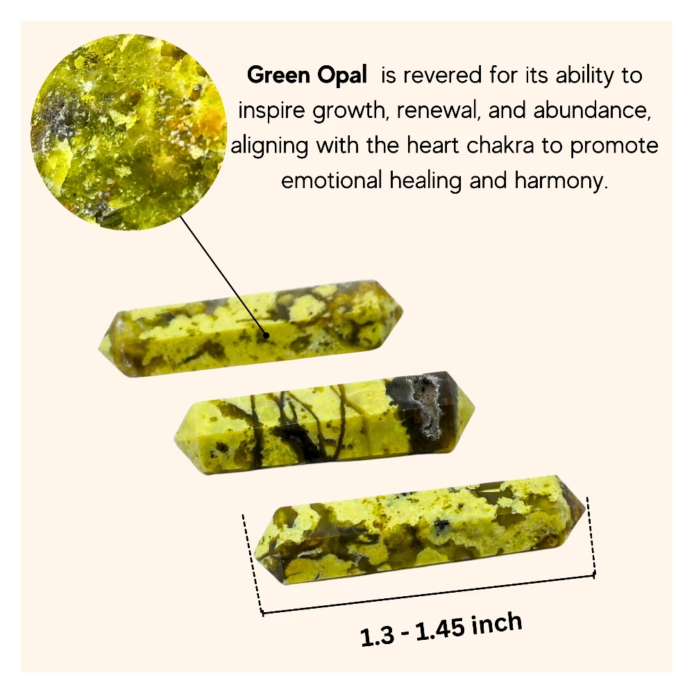 Green Opal Pencil Points (Double Terminated) (Set of 50)
