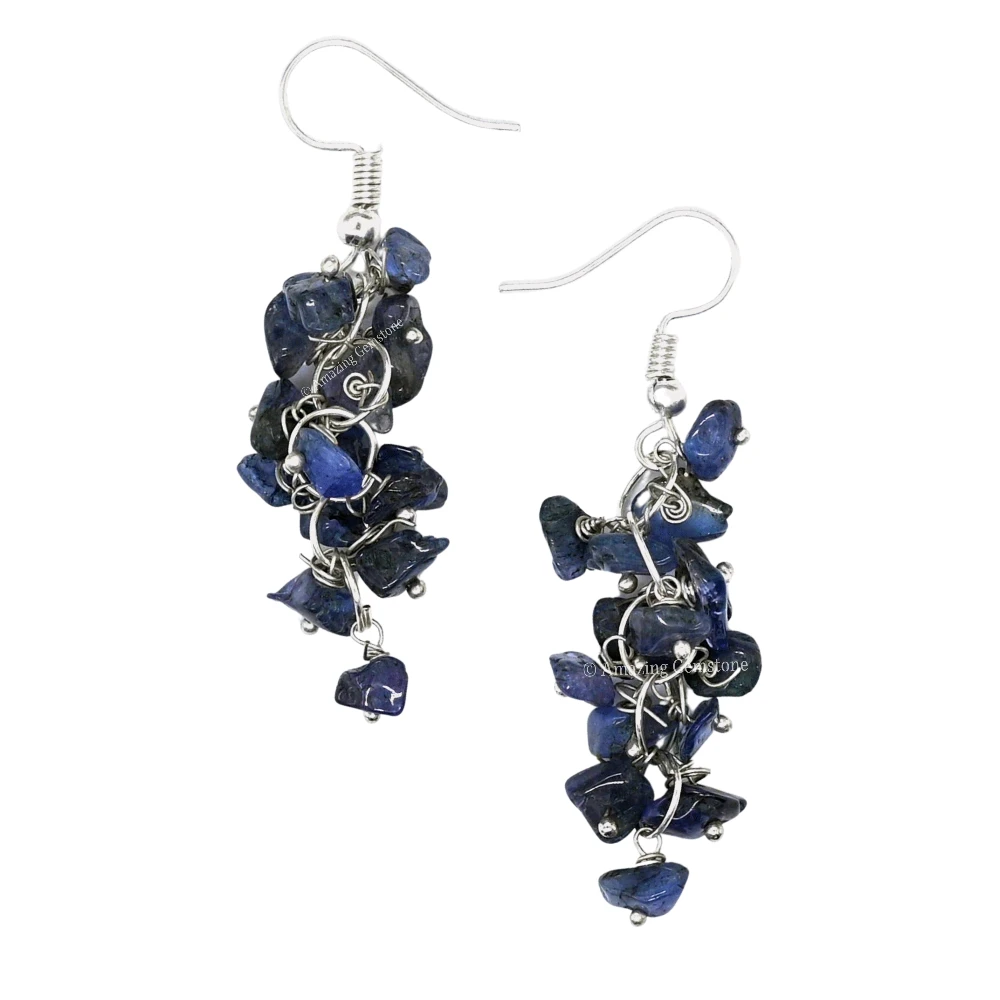 Tanzanite Crystal Earrings (Silver)