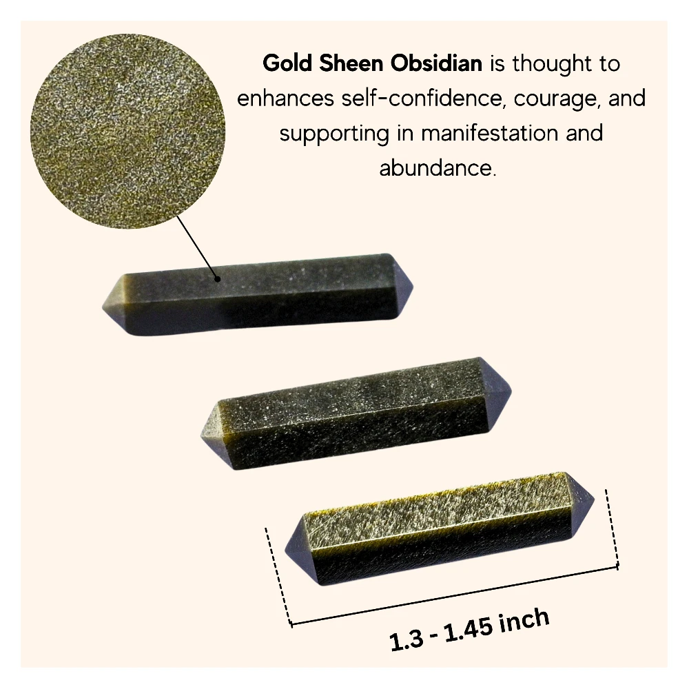Gold Sheen Obsidian Pencil Points (Double Terminated) (Set of 3)