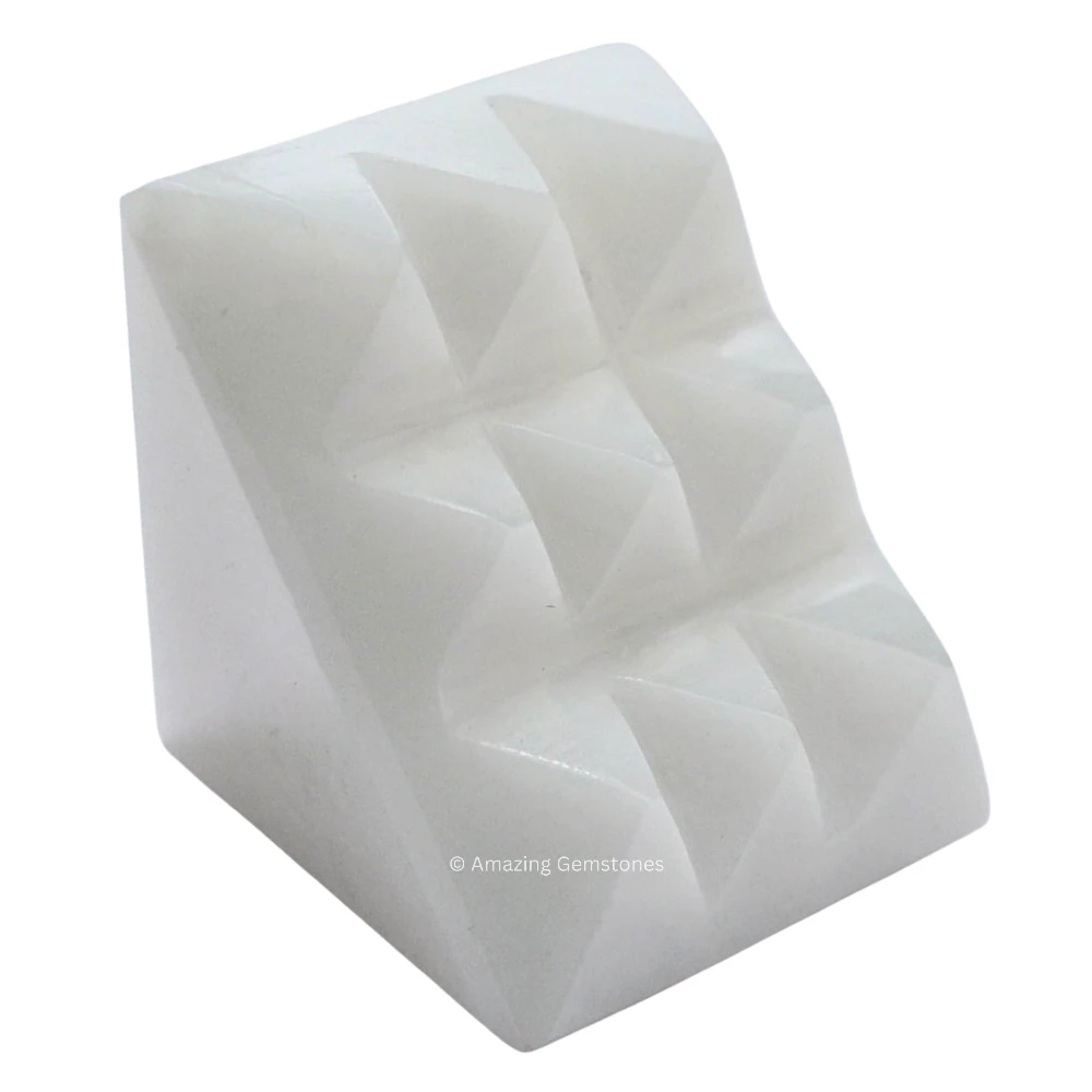 Snow Quartz Lemurian Pyramid - Under 9 Pyramid Plate