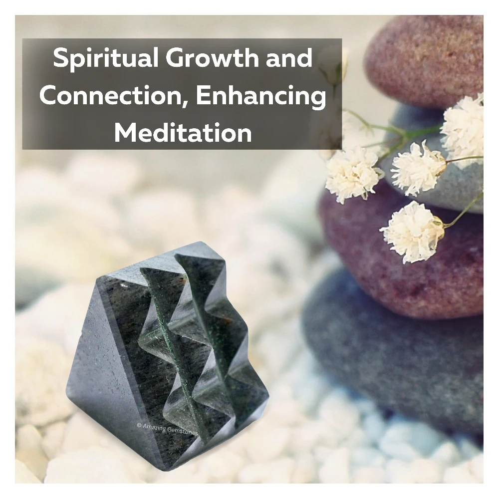 Blue Aventurine Lemurian Pyramid - Under 9 Pyramid Plate