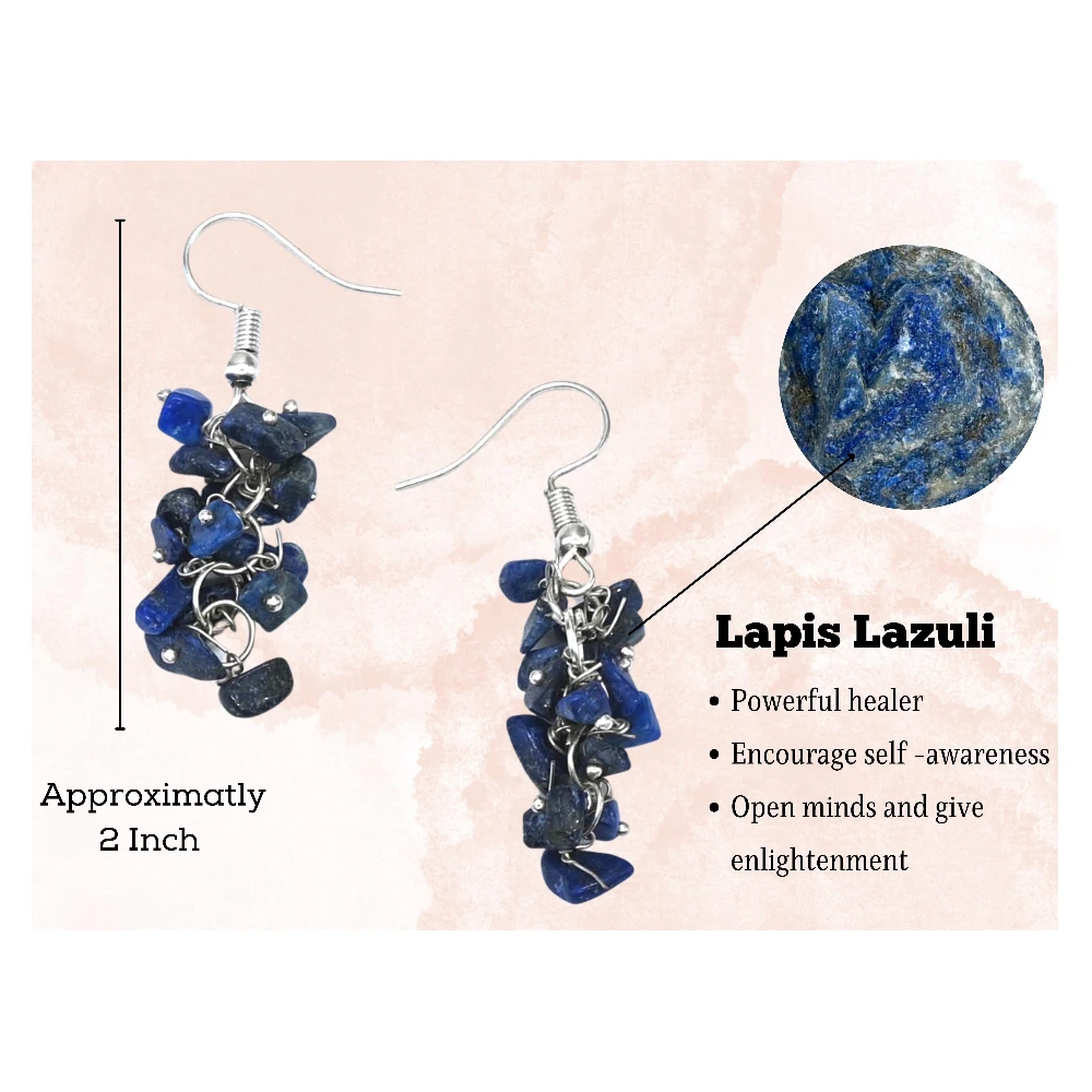 Lapis Lazuli Crystal Earrings (Silver)