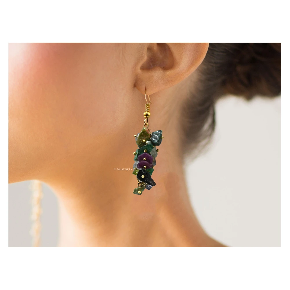 Mix Chakra Crystal Earrings (Gold)