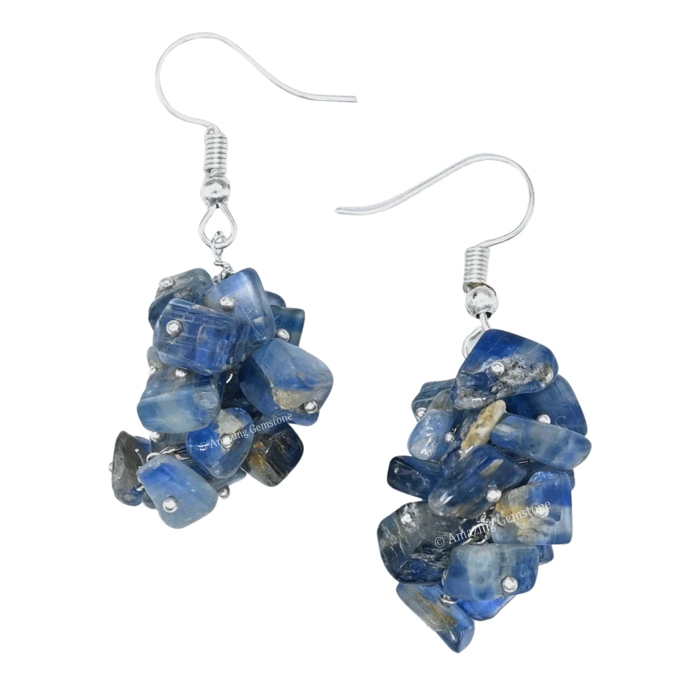 Kyanite Crystal Earrings (Silver)
