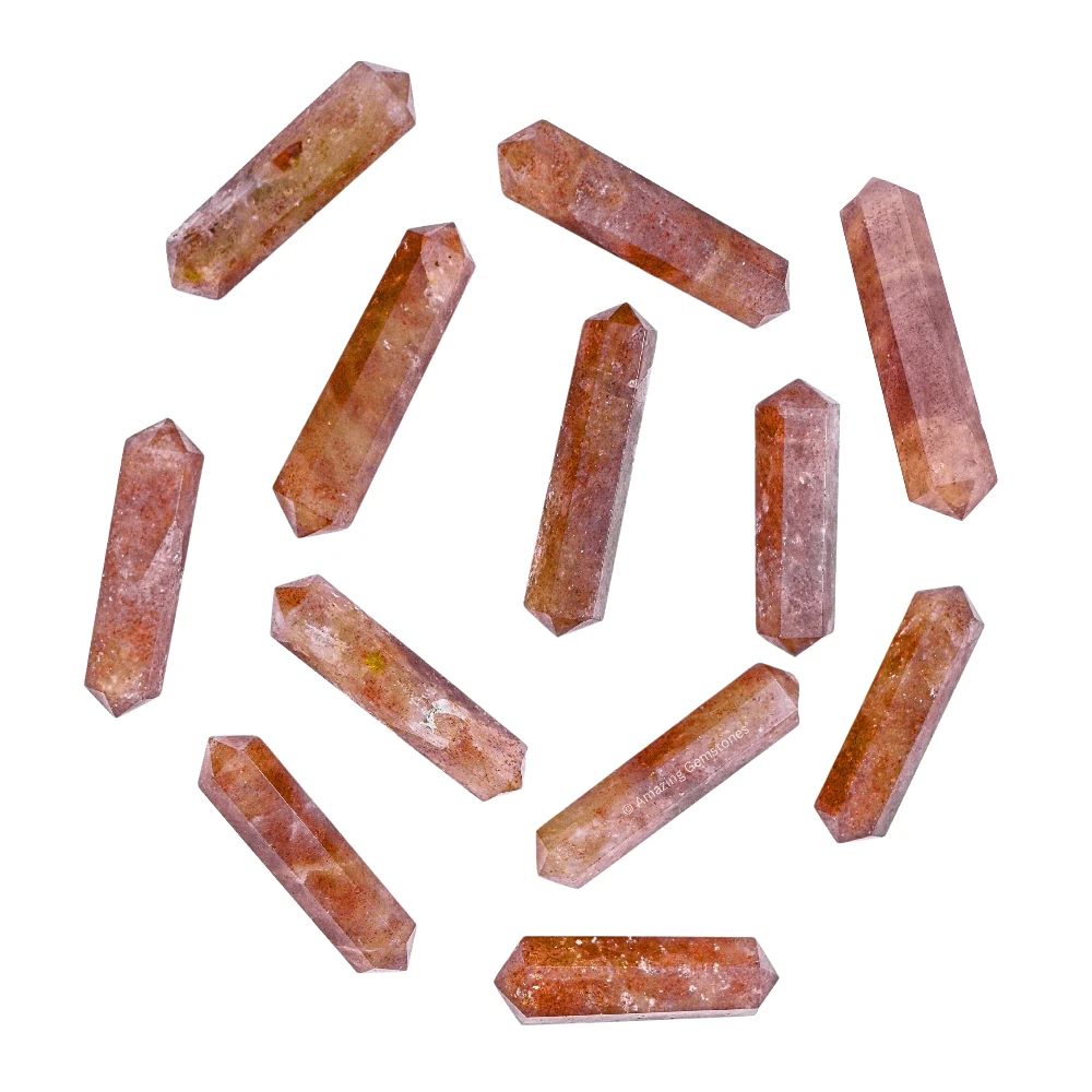Strawberry Quartz Pencil Points (Double Terminated) (Set of 3)