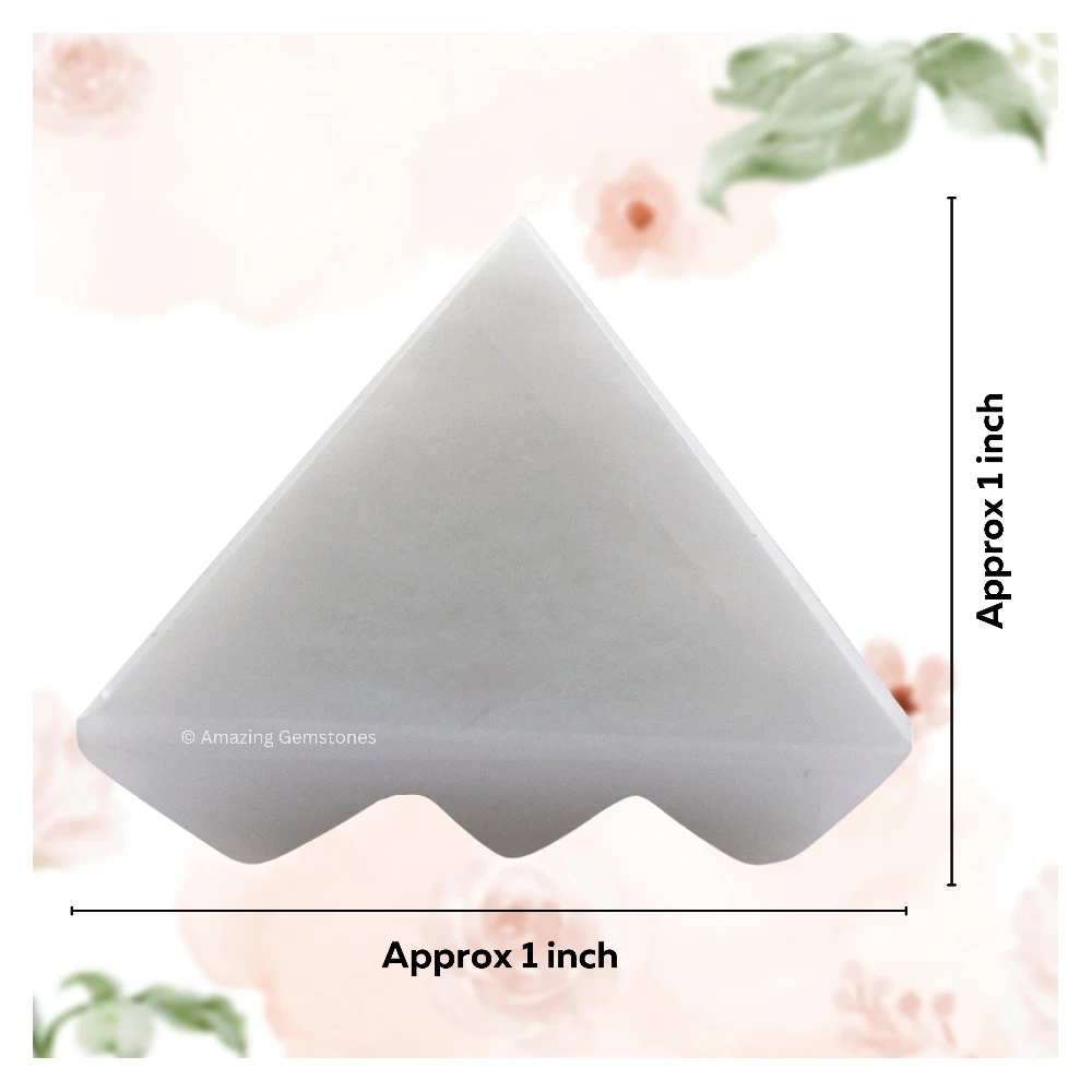 Snow Quartz Lemurian Pyramid - Under 9 Pyramid Plate