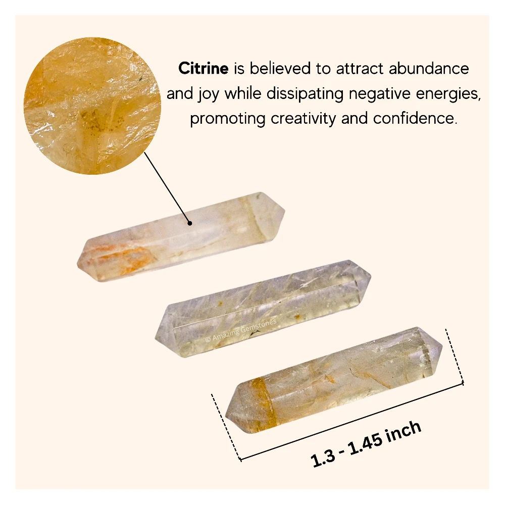Citrine Pencil Points (Double Terminated) (Set of 3)