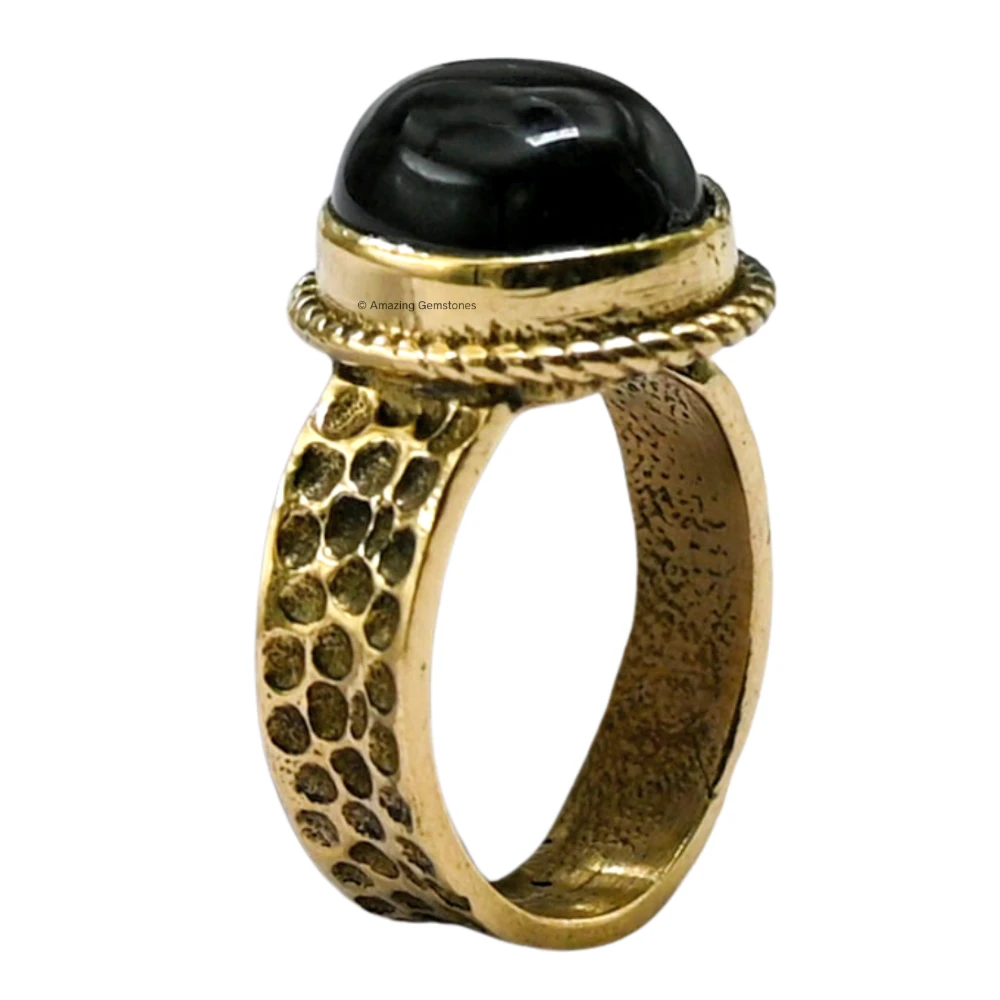 Black Onyx Crystal Ring