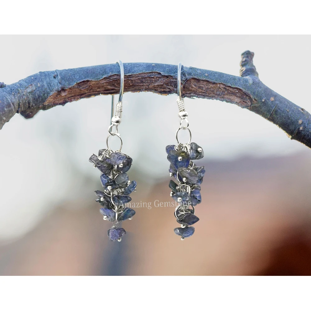 Tanzanite Crystal Earrings (Silver)
