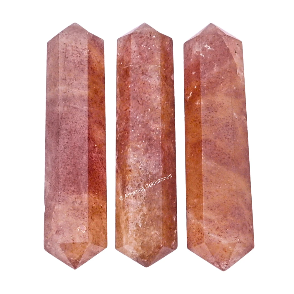 Strawberry Quartz Pencil Points (Double Terminated) (Set of 3)