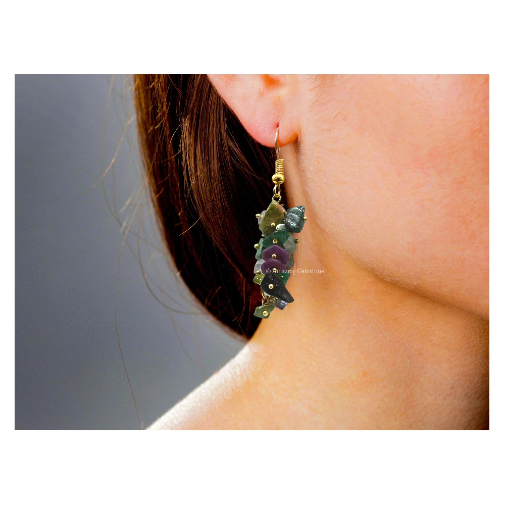 Mix Chakra Crystal Earrings (Gold)