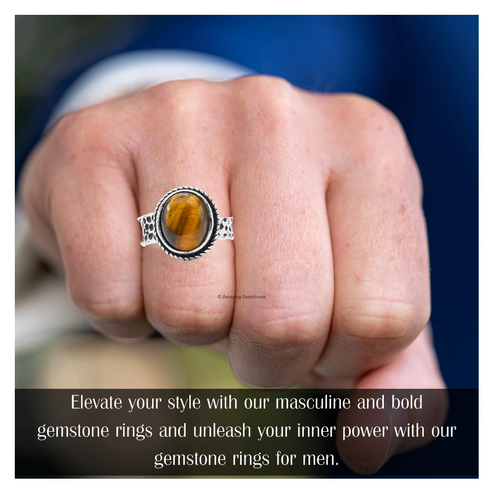 Tiger Eye Crystal Ring (Silver)