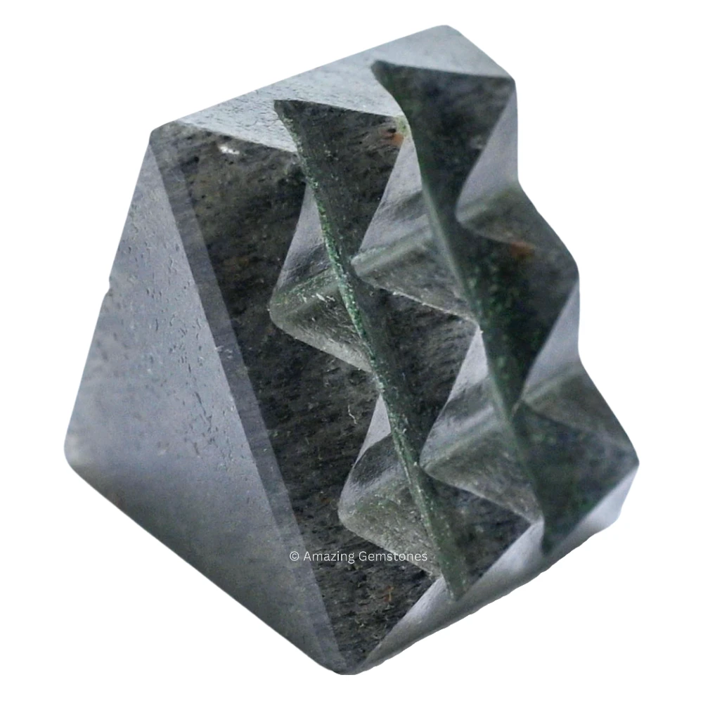Blue Aventurine Lemurian Pyramid - Under 9 Pyramid Plate