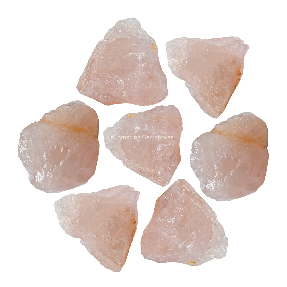 Star Rose Quartz Raw Crystals (5 Pieces)