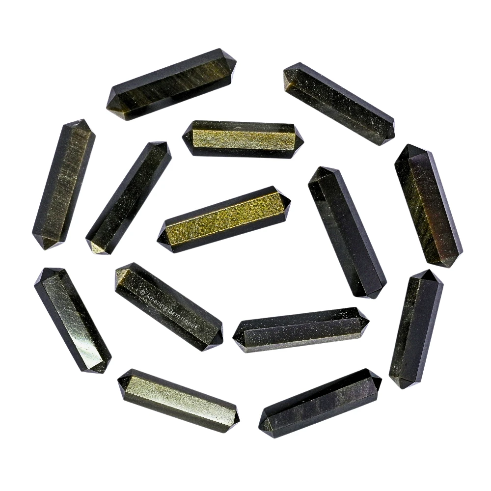 Gold Sheen Obsidian Pencil Points (Double Terminated)