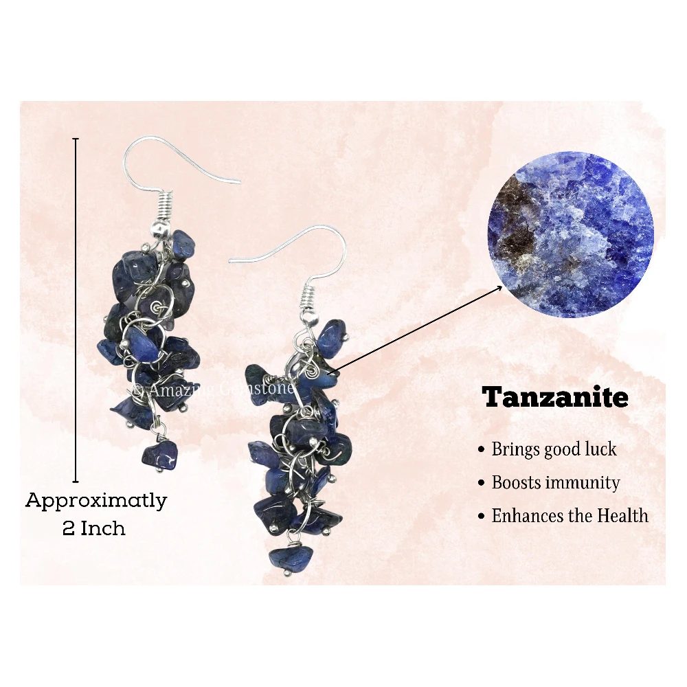 Tanzanite Crystal Earrings (Silver)