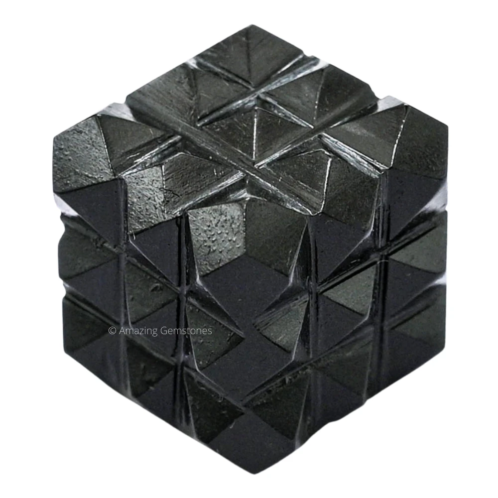 Black Agate Cube Pyramid