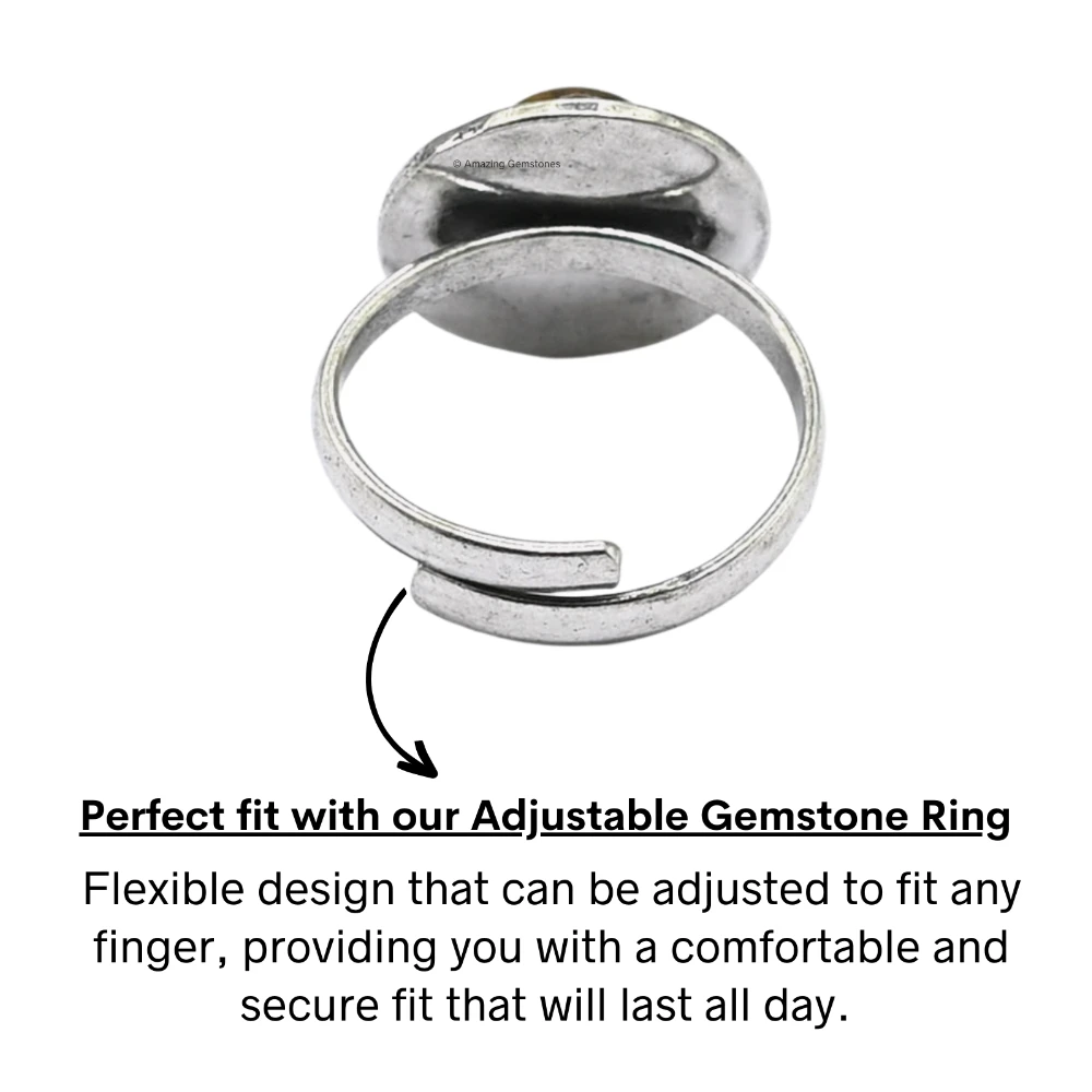 Tiger Eye Crystal Bead Ring (Silver)