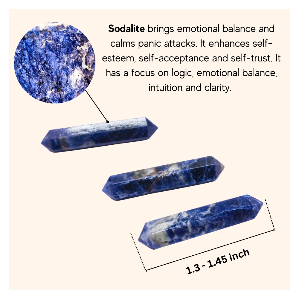 Sodalite Pencil Points (Double Terminated) (Set of 10)