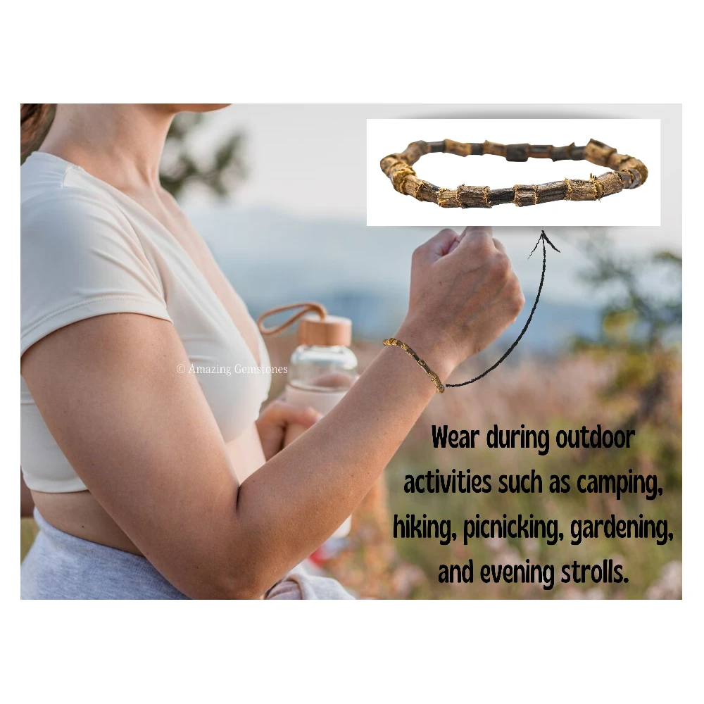 Raw Tulsi Mosquito Repellent Bracelet Set with Essential Oil (Pack of 2, Children)