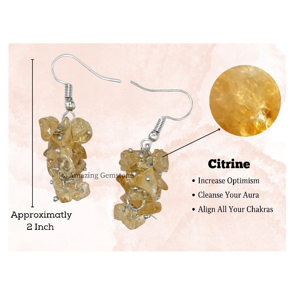 Citrine Crystal Earrings (Silver)