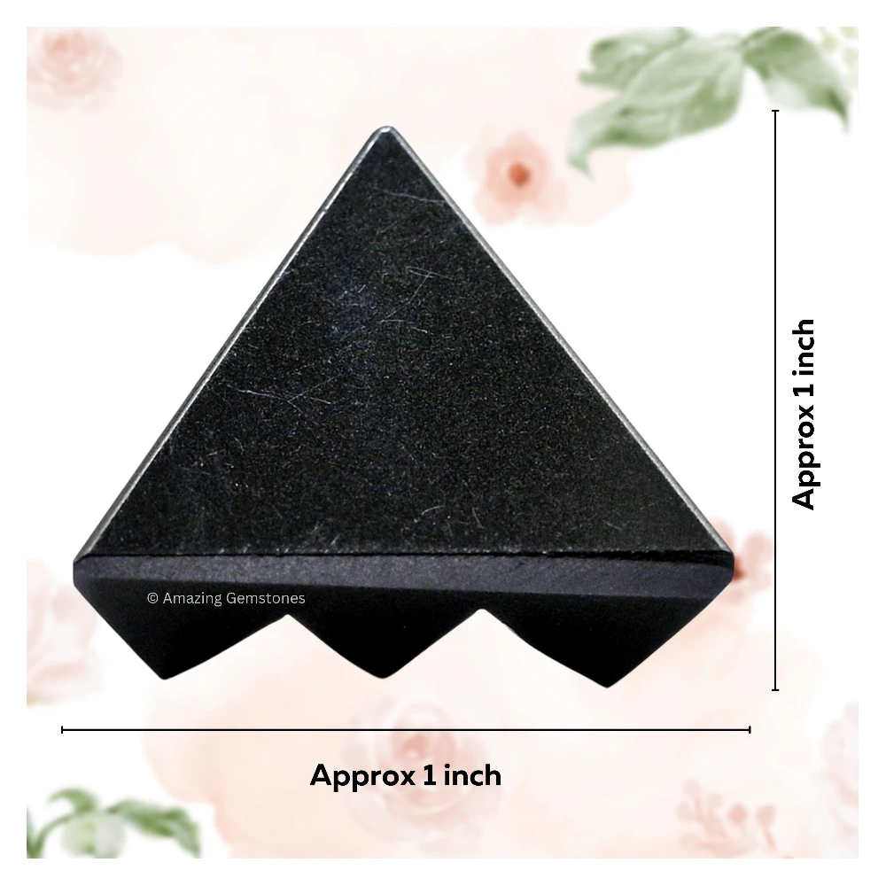 Black Agate Lemurian Pyramid - Under 9 Pyramid Plate