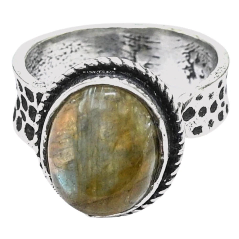 Labradorite Crystal Ring (Silver)