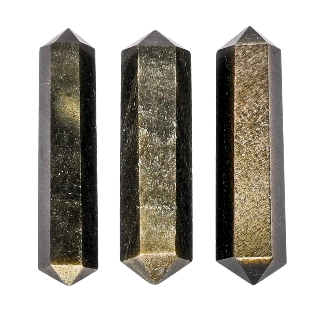 Gold Sheen Obsidian Pencil Points (Double Terminated) (Set of 3)