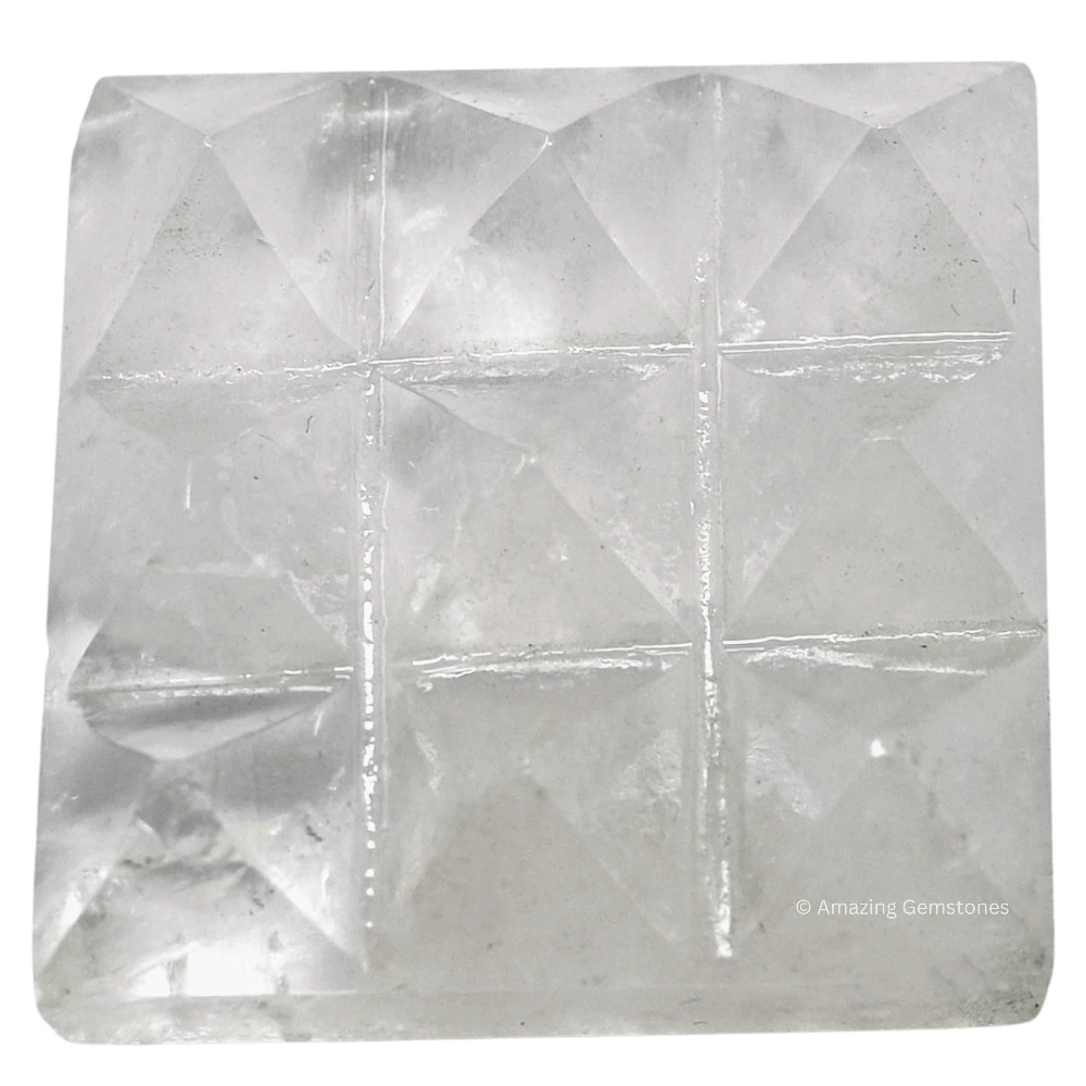 Clear Quartz 9 Pyramid Plate