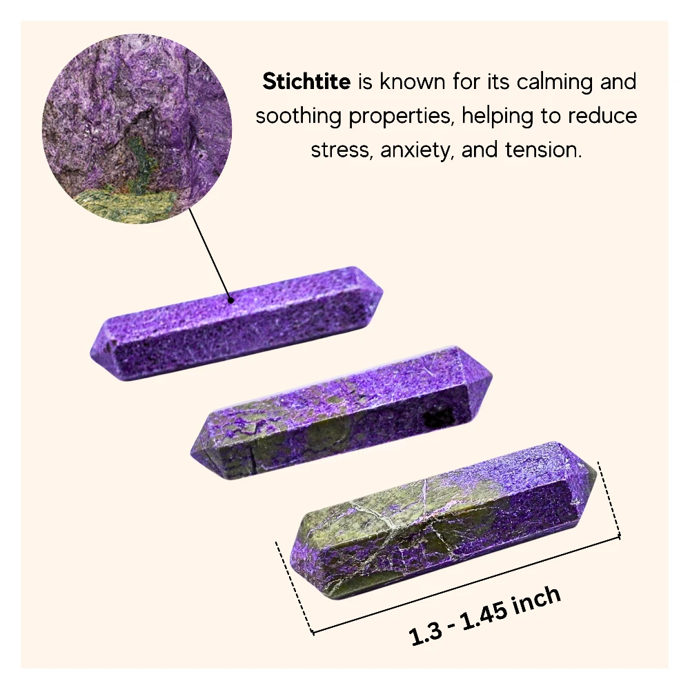Stichtite Pencil Points (Double Terminated) (Set of 3)