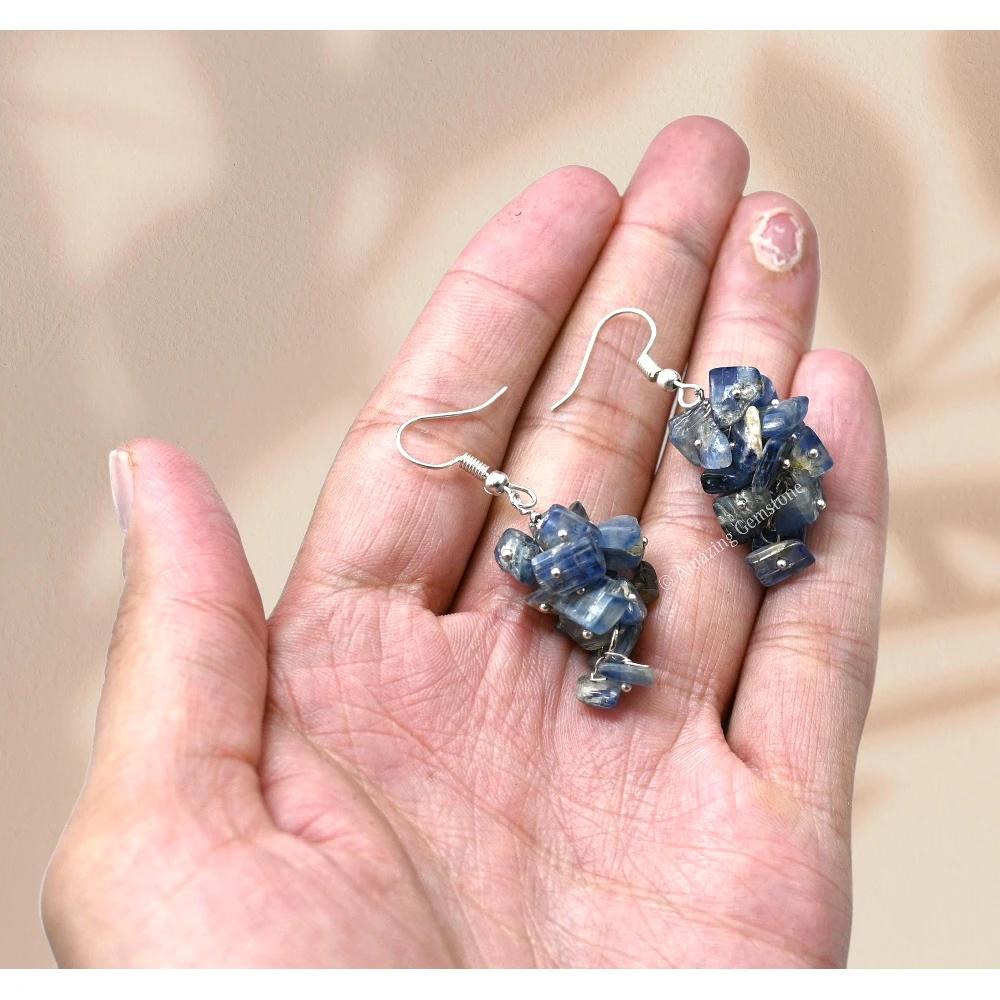 Kyanite Crystal Earrings (Silver)