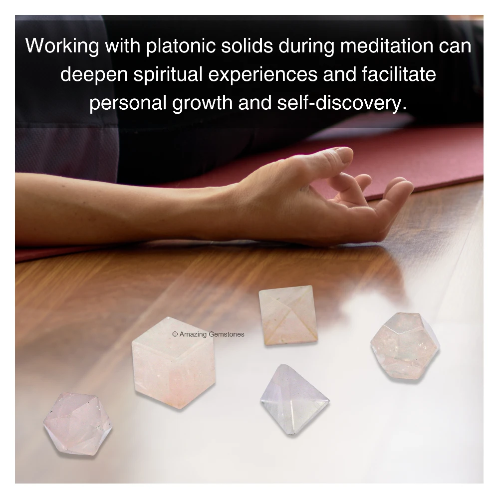 Rose Quartz Platonic Solid - 5 Pcs