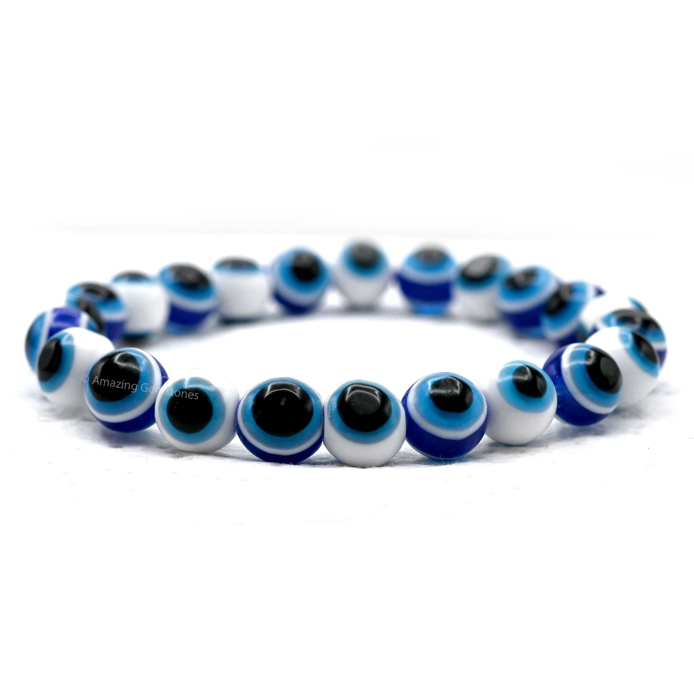 Green and Black Obsidian Evil Eye Bracelet Premium Crystal Evil Eye