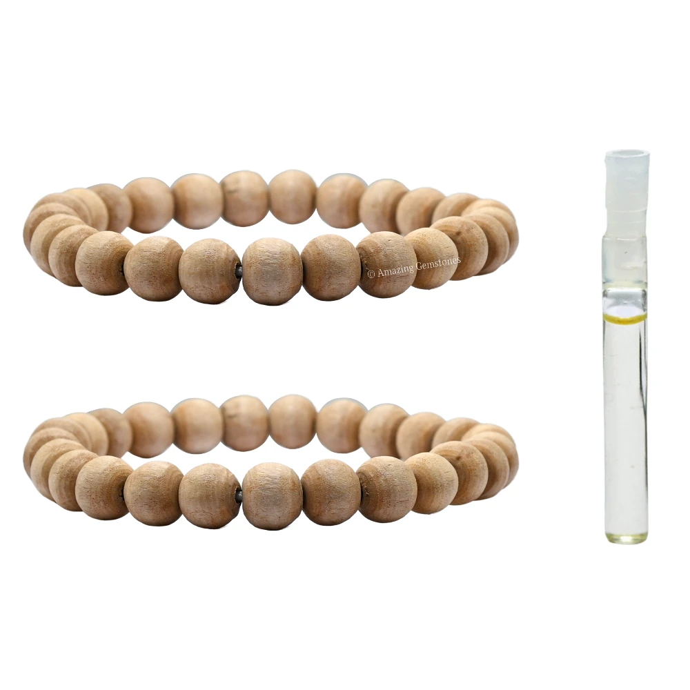 Premium Tulsi Mosquito Repellent Bracelet Set with Essential Oil (Pack of 2)