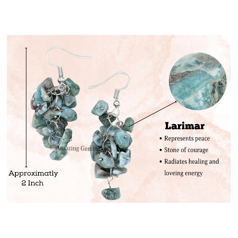 Larimar Crystal Earrings (Silver)