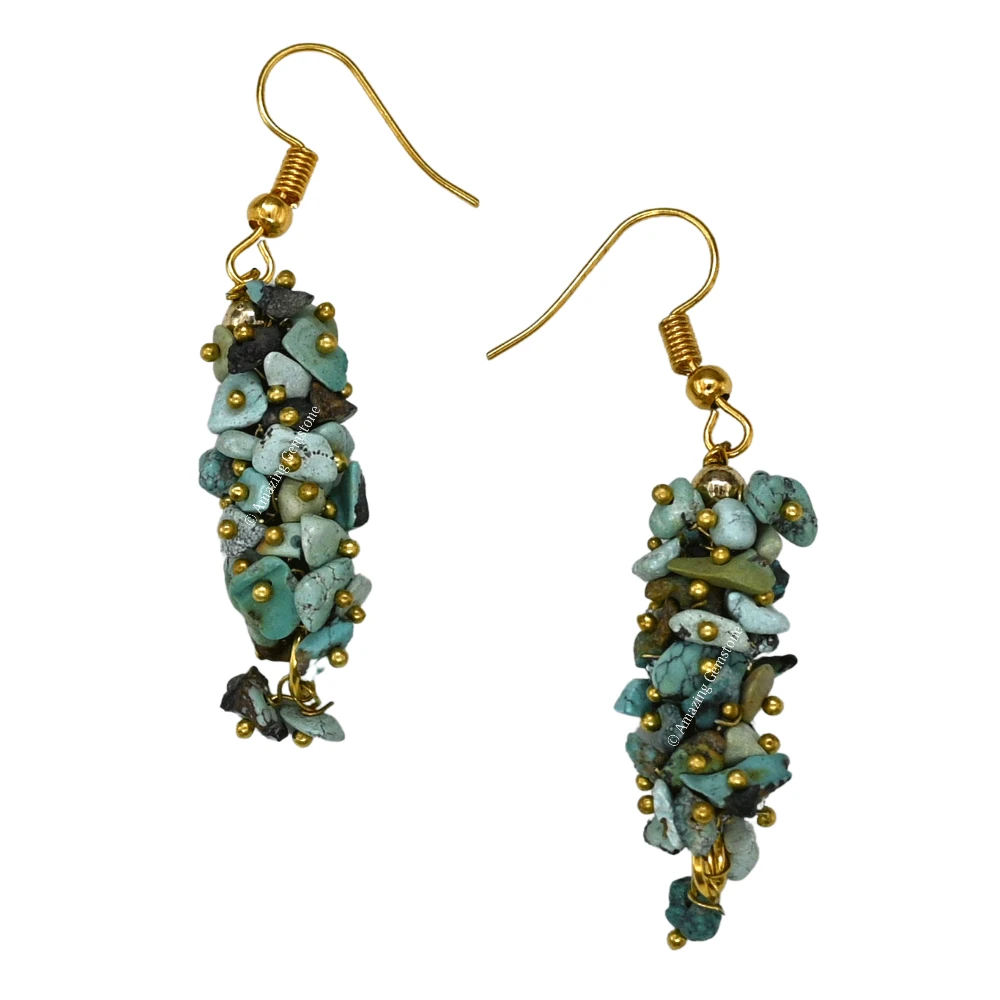Larimar Crystal Earrings (Gold)