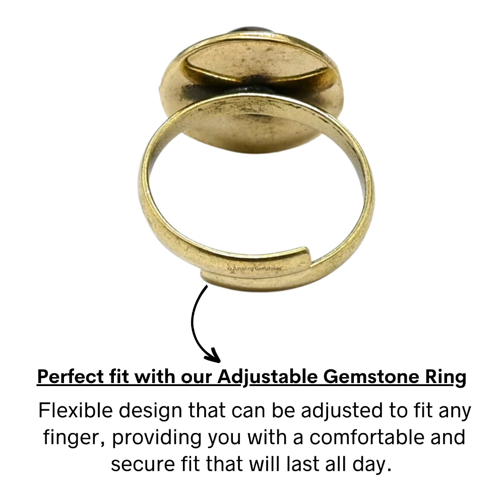 Turquoise Crystal Bead Ring (Gold)