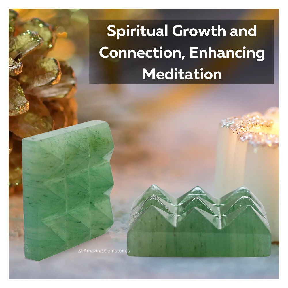 Green Aventurine 9 Pyramid Plate