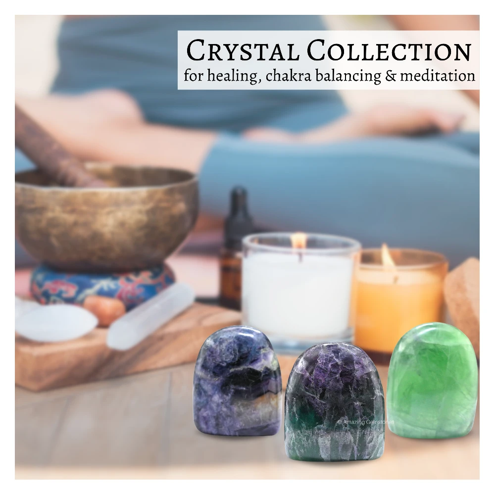 Multi Fluorite Standing Palm Stone (Regular)