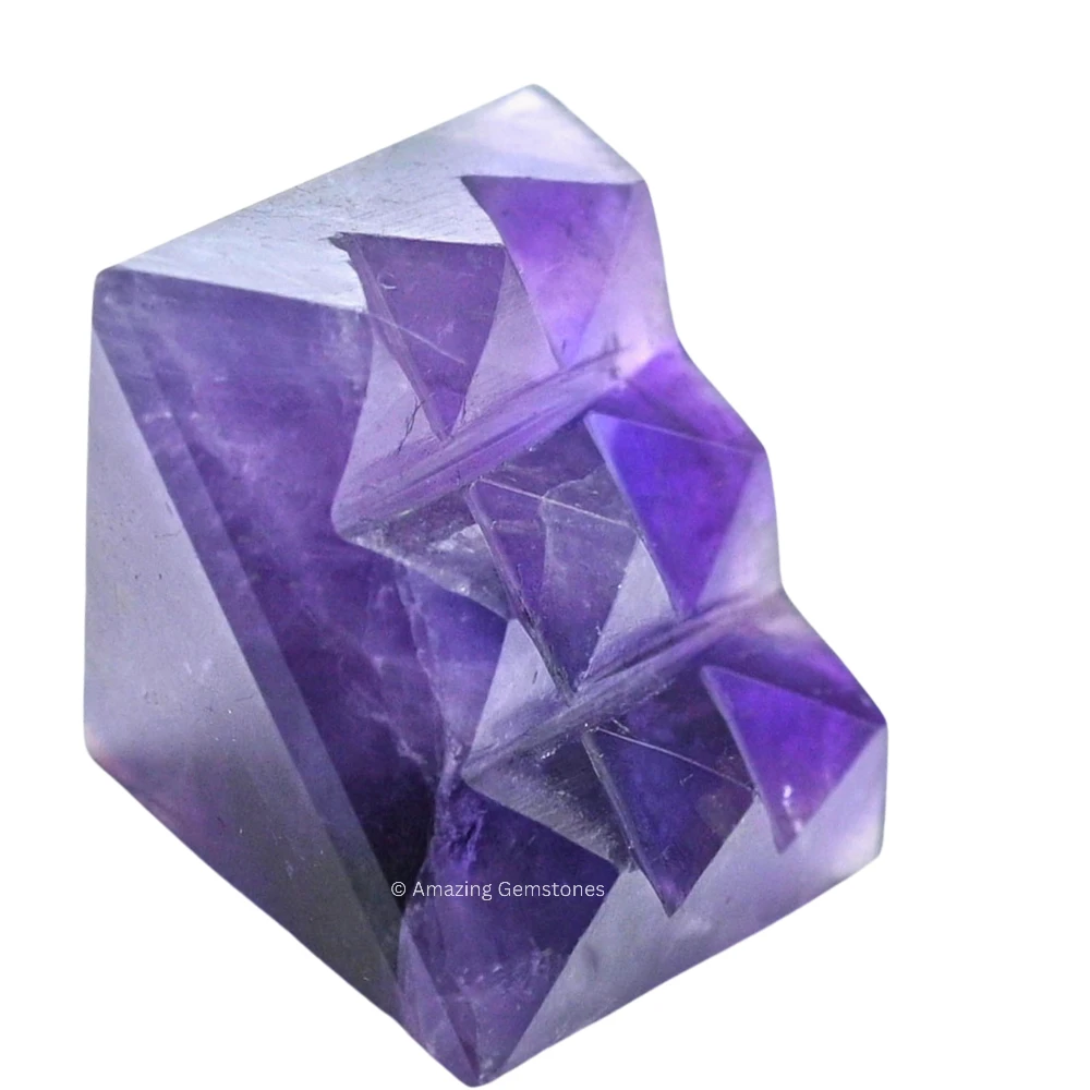 Amethyst Lemurian Pyramid - Under 9 Pyramid Plate