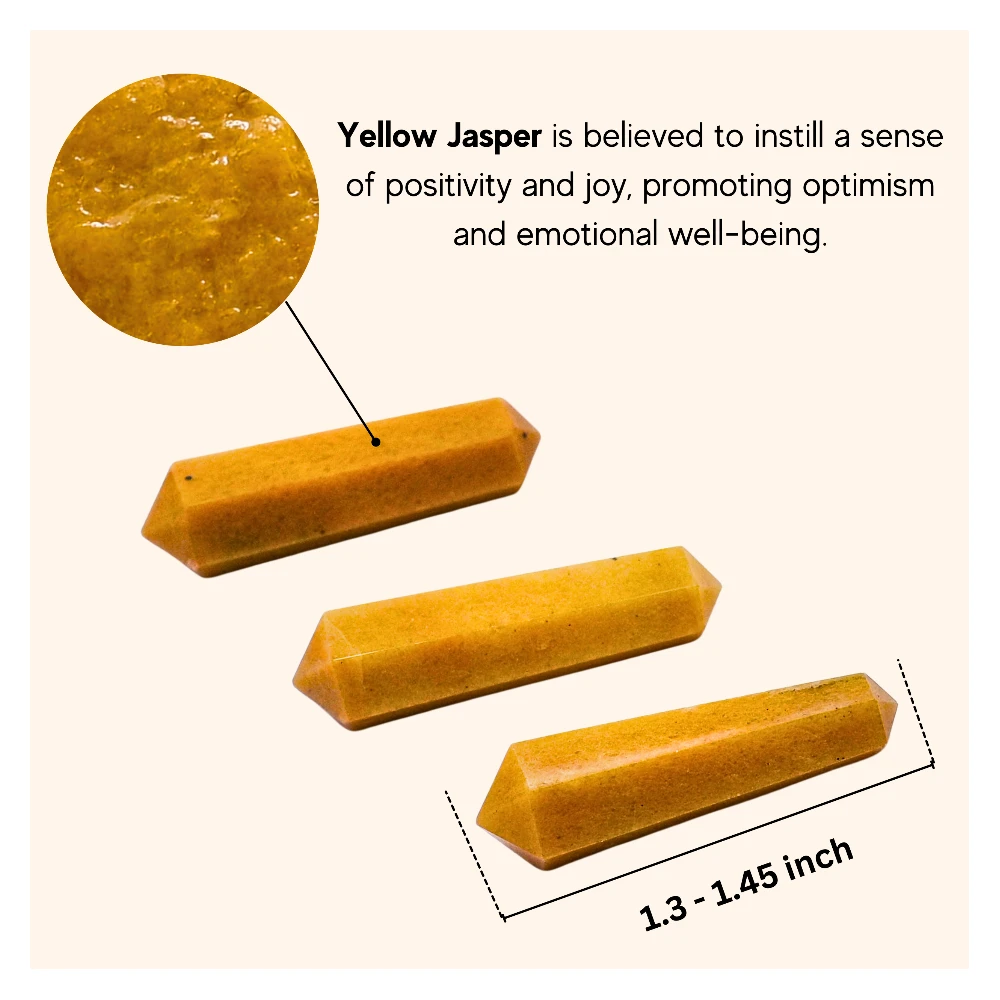 Yellow Jasper Pencil Points (Double Terminated) (Set of 3)